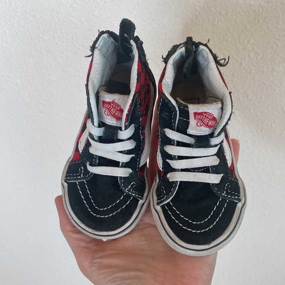 Vans Checkered high top shoes size 4 - Picture 2 of 10